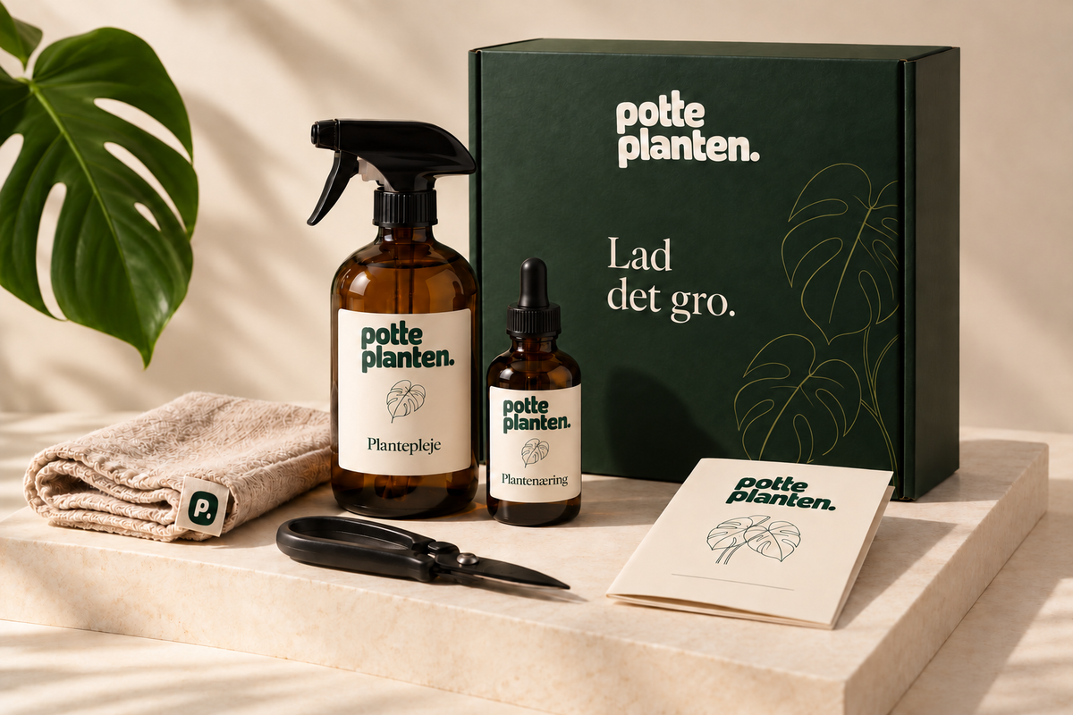 Designkoncept for PottePlantens planteplejesæt