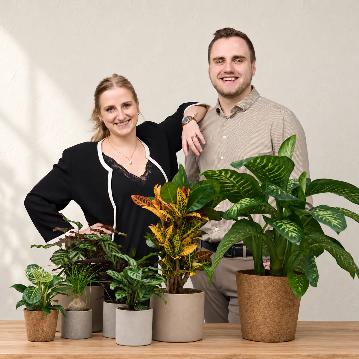 Stine og Daniel sammen med deres planter
