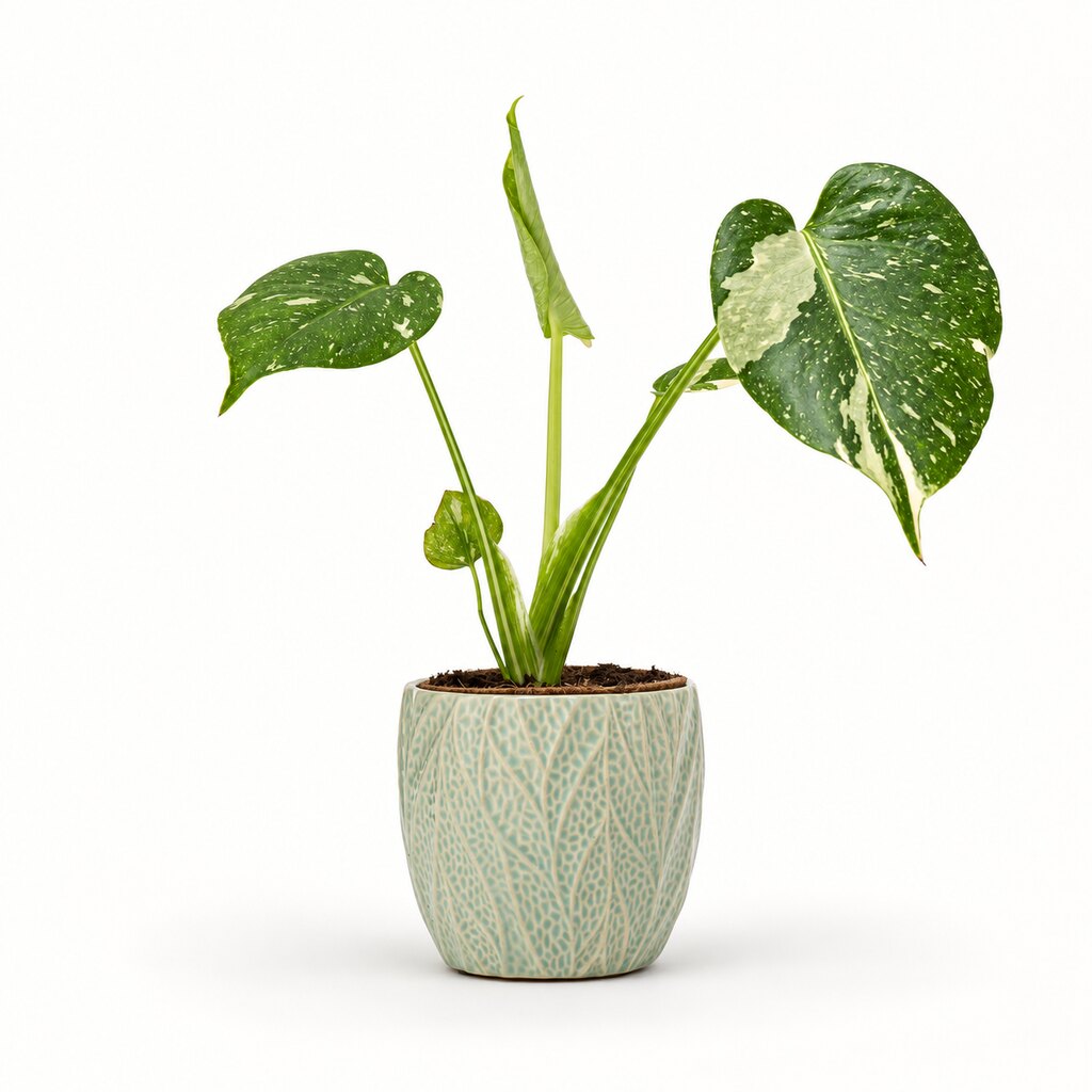 Monstera Deliciosa Thai Constellation i potteskjuler, Ø11 cm.