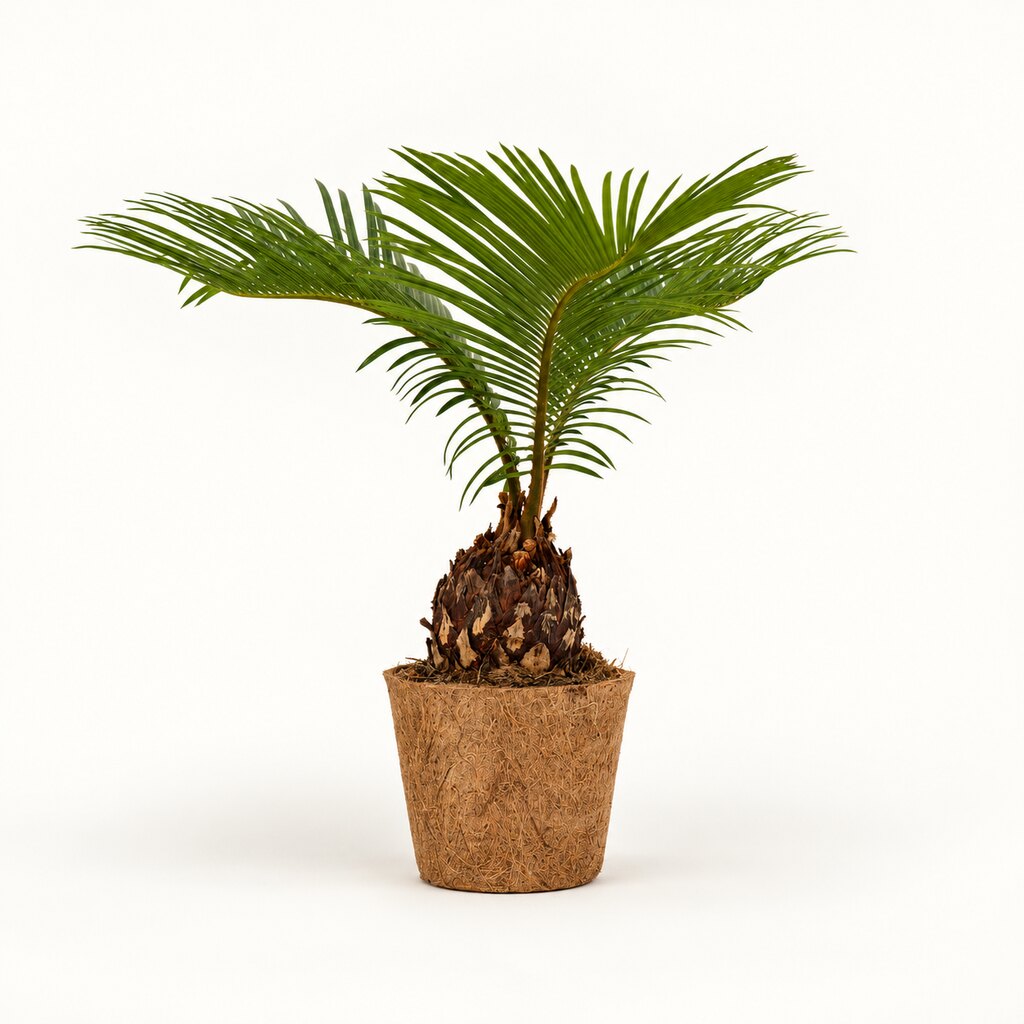 Cycas - Japansk koglepalme i kokospotte, Ø11 cm.
