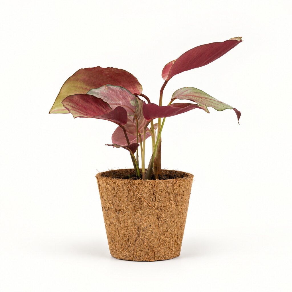 Calathea Silver Plate i kokospotte, Ø11 cm.