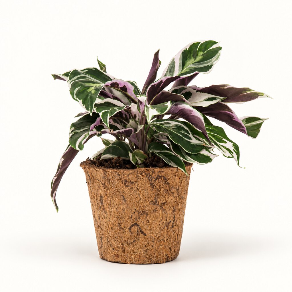 Calathea White Miracle i kokospotte, Ø11 cm.